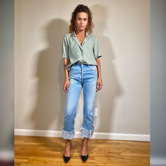Re/done Levi’s 24 cuffed light wash